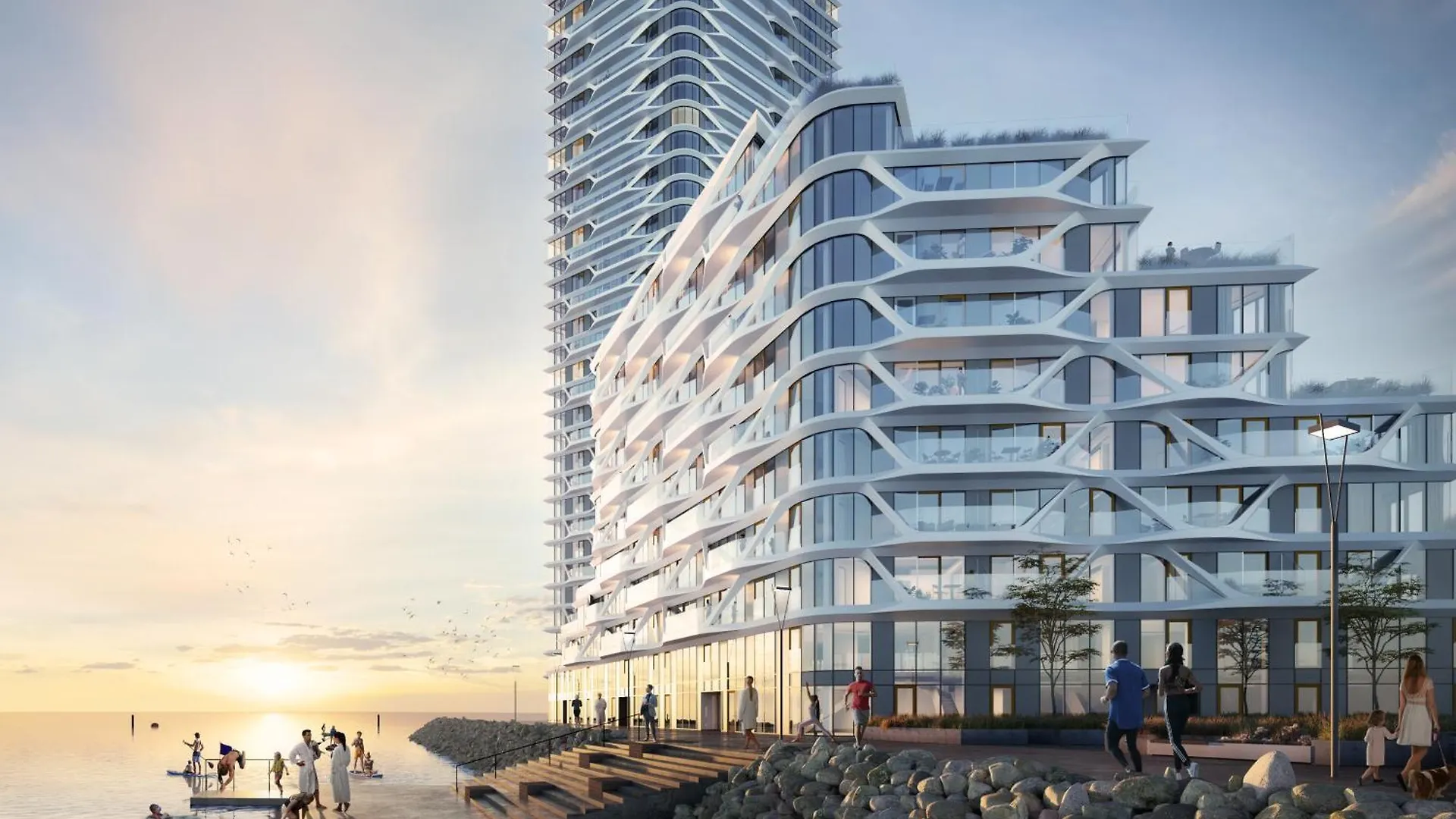 Best Private Seaview Apartment - 2 Balconies, 11Th Floor, Elevator, Friendly Lively Area Århus